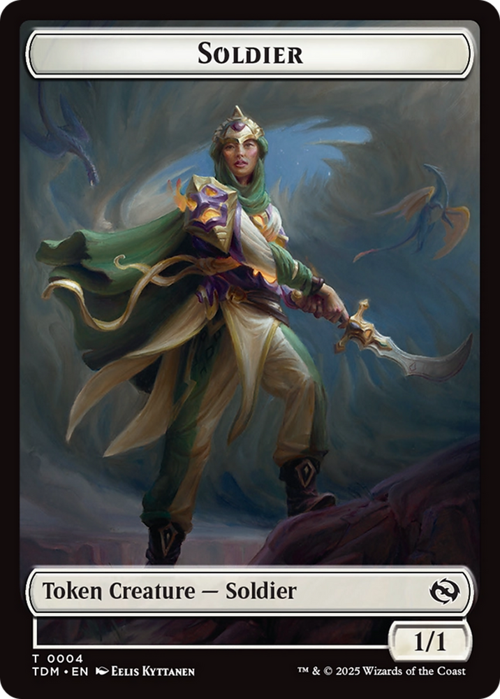 Soldier (0004) // Soldier (0005) Double-Sided Token [Tarkir: Dragonstorm Tokens]