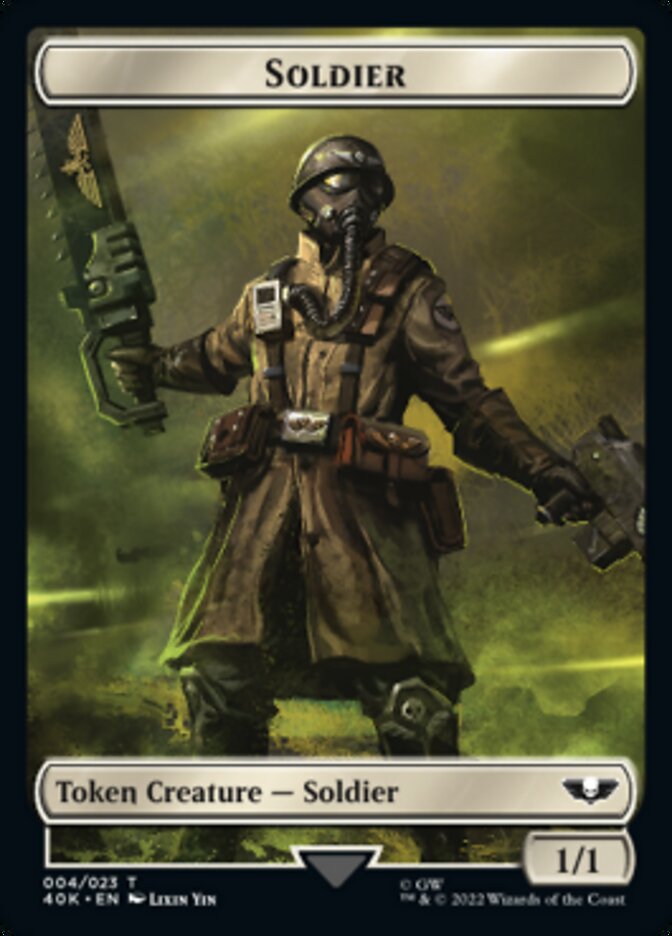 Soldier (004) // Arco-Flagellant Double-Sided Token (Surge Foil) [Warhammer 40,000 Tokens]