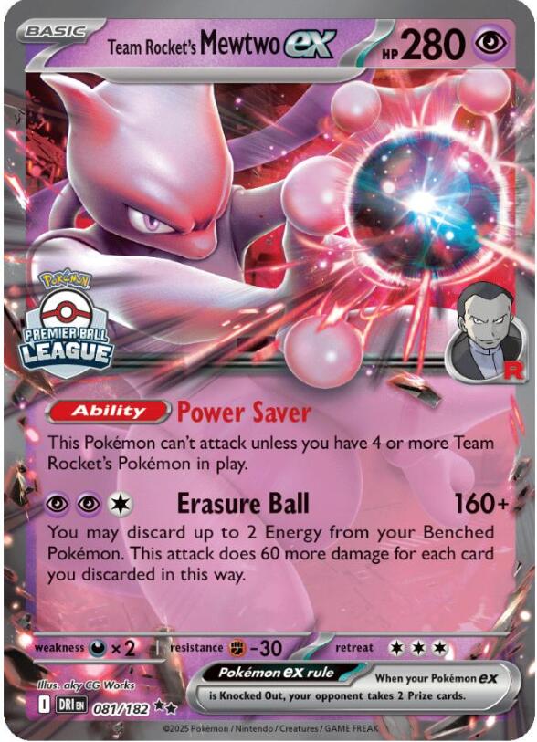 Team Rocket's Mewtwo ex (081/182) [League & Championship Cards]